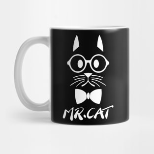 White Mr Cat Mug